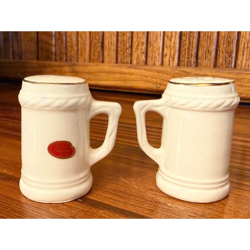 Vintage Bermuda Salt Pepper Shakers Bone China Japan Rainbow Stein Set - Picture 3 of 9